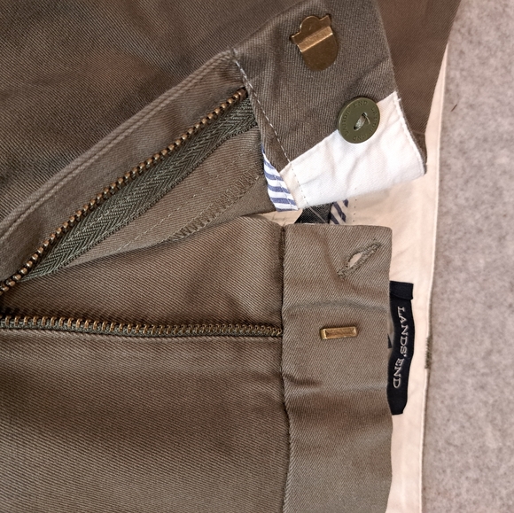 NWT Lands End Mid RISE Pants Size 14P Petite Green Stretch Cotton - Picture 9 of 13